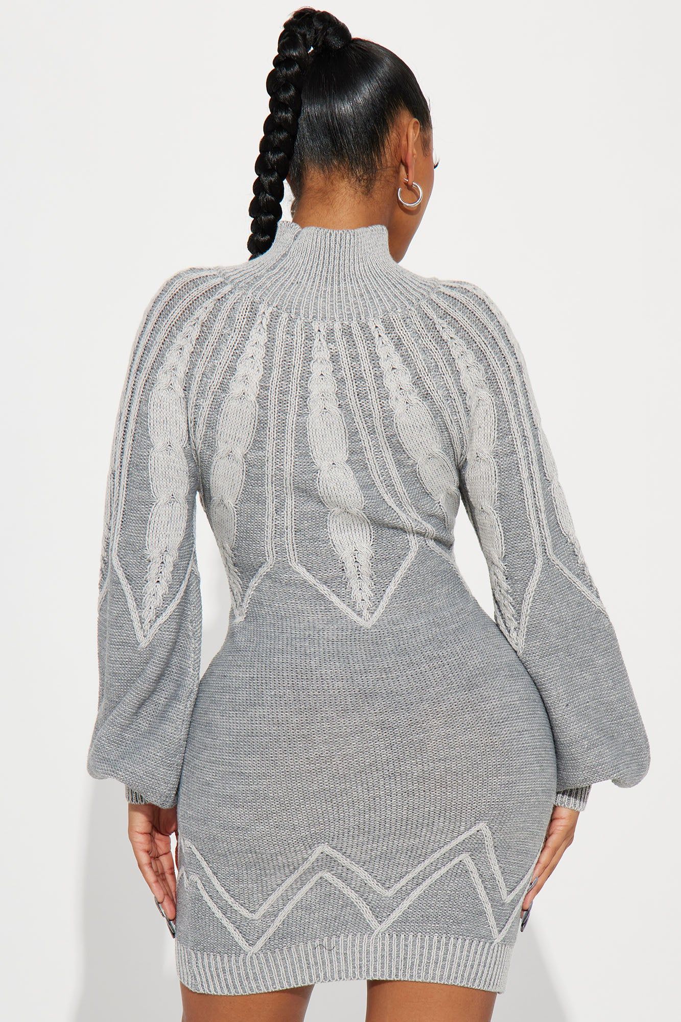 Leia Sweater Mini Dress - Heather Grey sold by Fashion Nova product image thumbnail 3