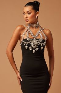 Melanie Embellished Dress Set - Black sold by Fashion Nova