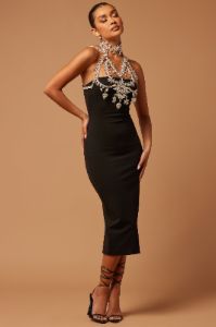 Melanie Embellished Dress Set - Black sold by Fashion Nova