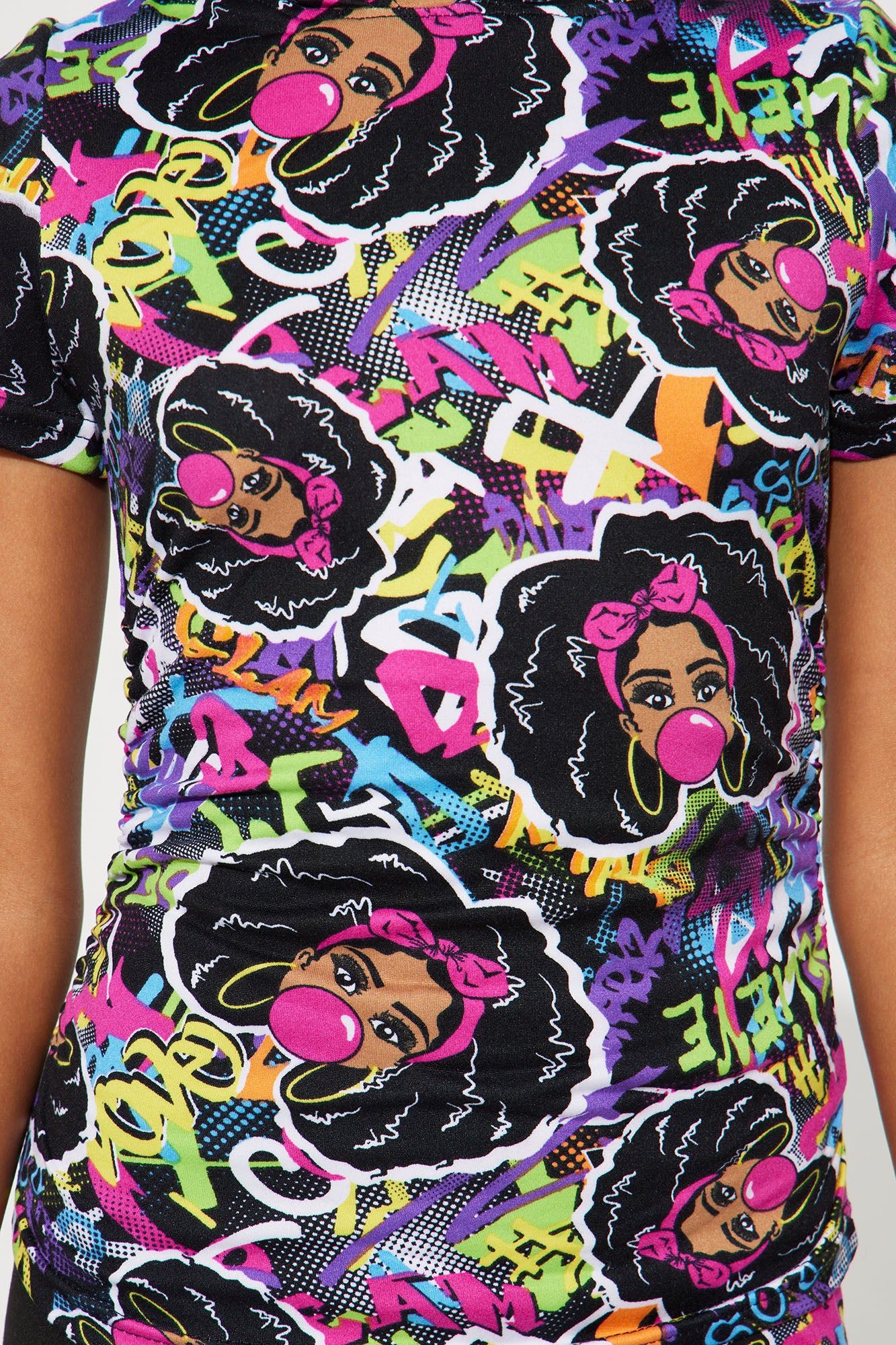 Mini Bubblegum Love Biker Short Set - Black/combo sold by Fashion Nova product image thumbnail 3