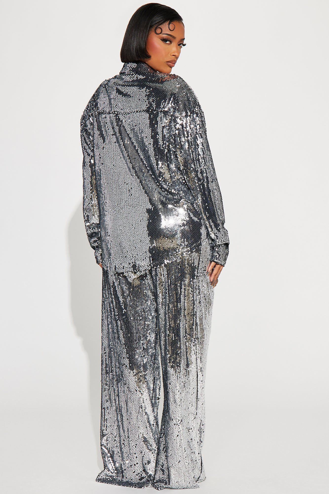 All In Sequin Pant Set - Silver sold by Fashion Nova product image thumbnail 3