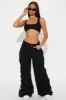 Get To My Level Wide Leg Pant - Black sold by Fashion Nova
