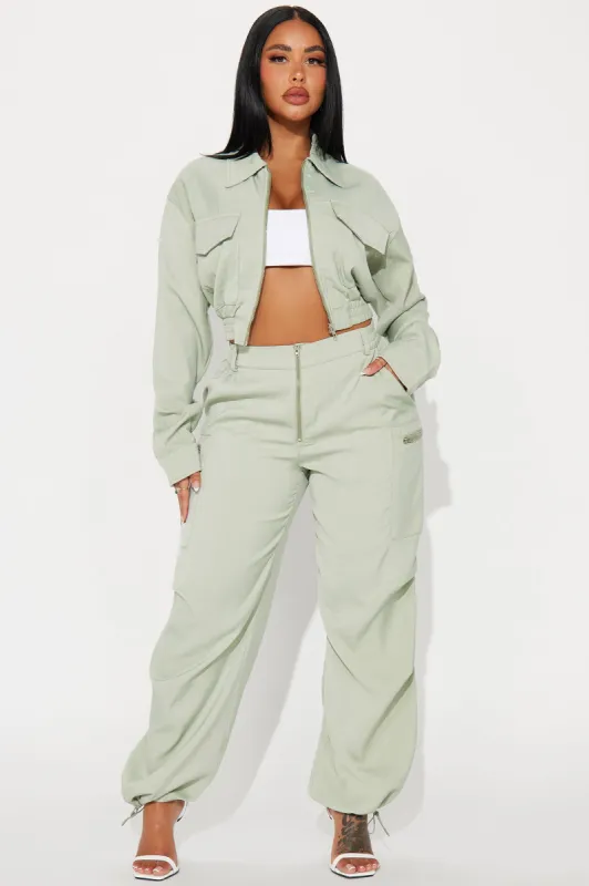 Hadlee Cargo Pant Set - Sage sold by Fashion Nova