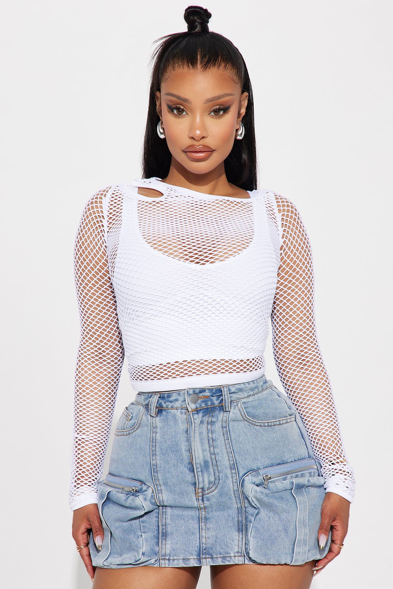 Talk About It Cut Out Top - White sold by Fashion Nova