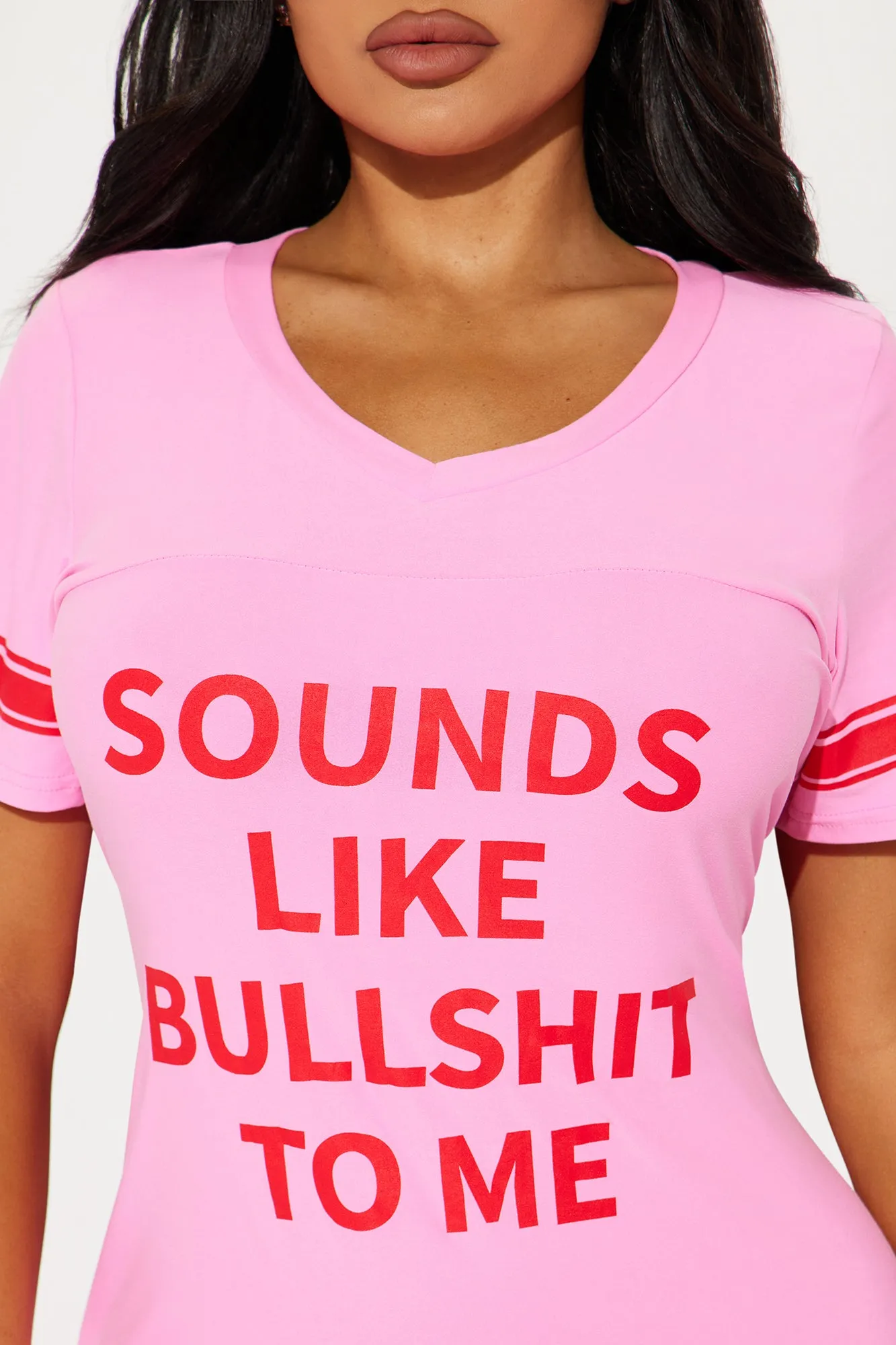 Sounds Like Bullshit PJ Sleep Shirt - Pink sold by Fashion Nova product image thumbnail 3