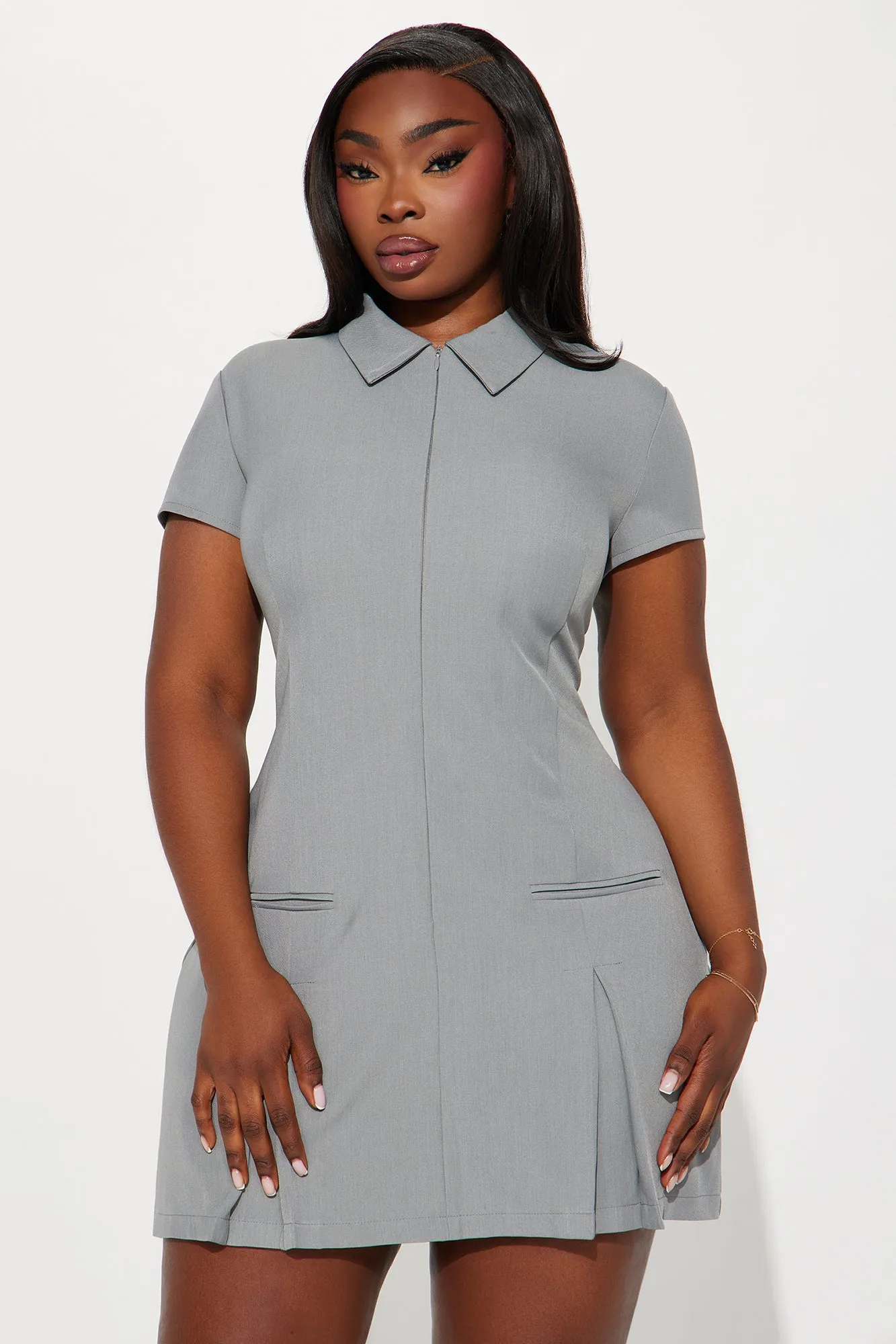 Issey Pleated Mini Dress - Grey sold by Fashion Nova product image thumbnail 5