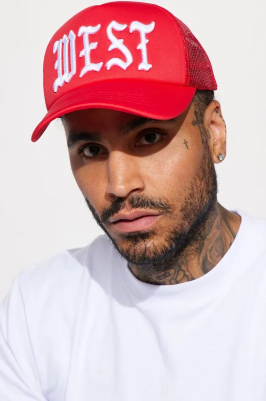 West Side Trucker Hat - Red sold by Fashion Nova