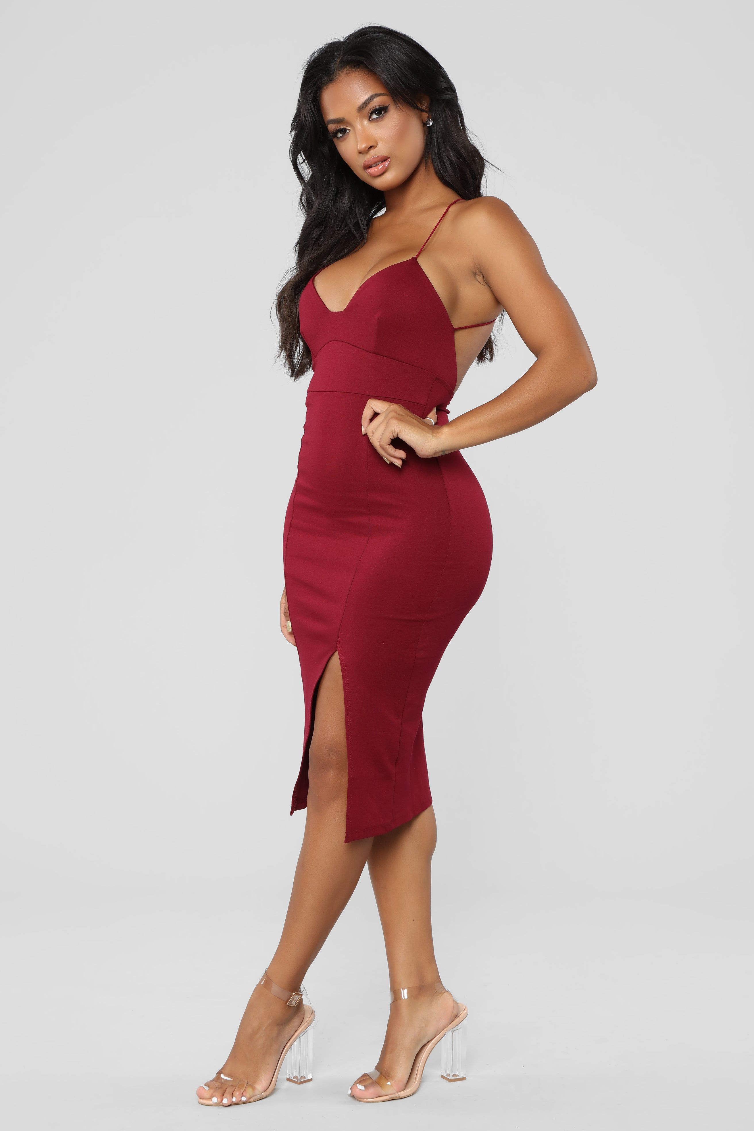 Jonelle Midi Dress - Burgundy sold by Fashion Nova product image thumbnail 3
