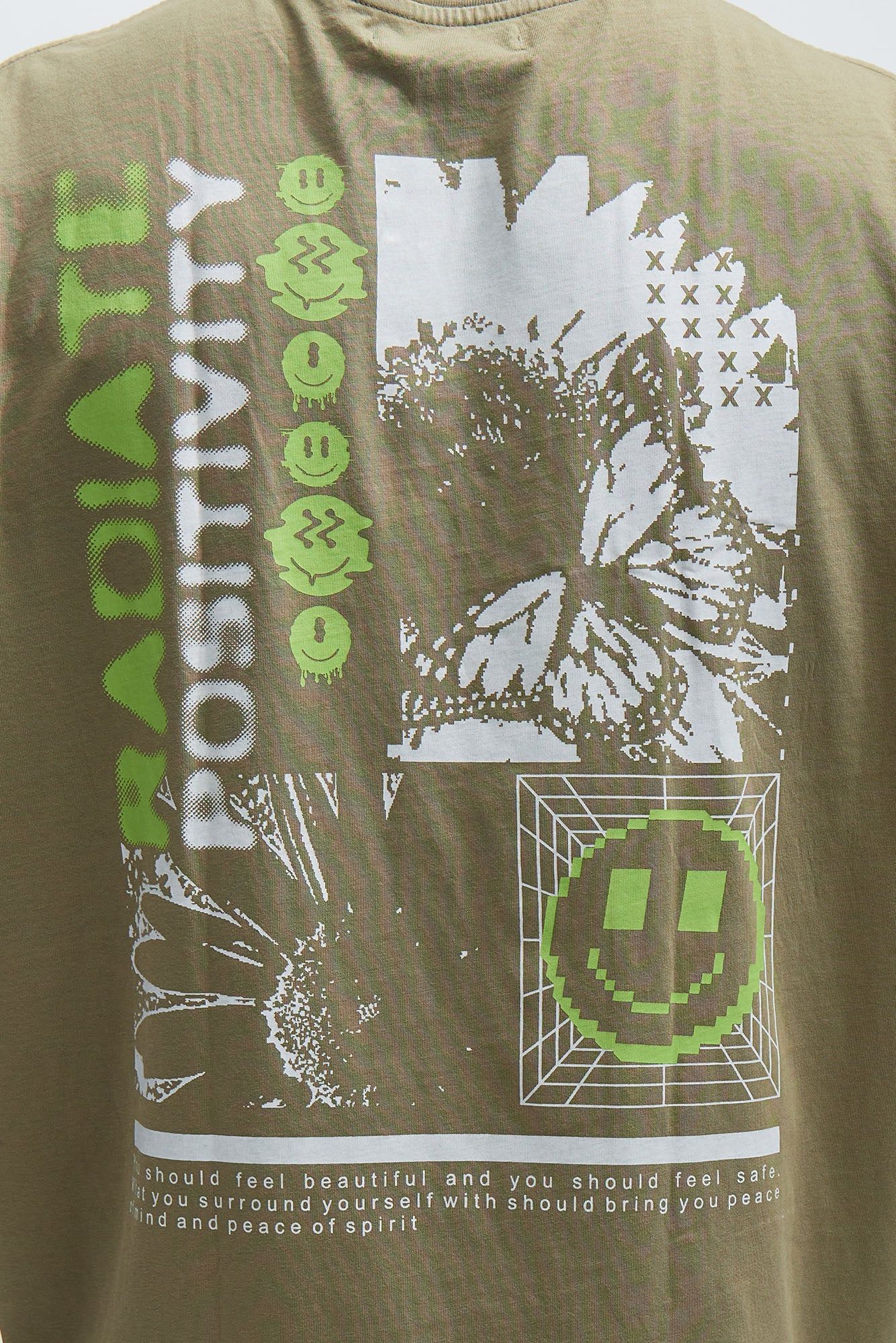 Radiant Positivity Oversize Short Sleeve Tee - Olive sold by Fashion Nova product image thumbnail 4