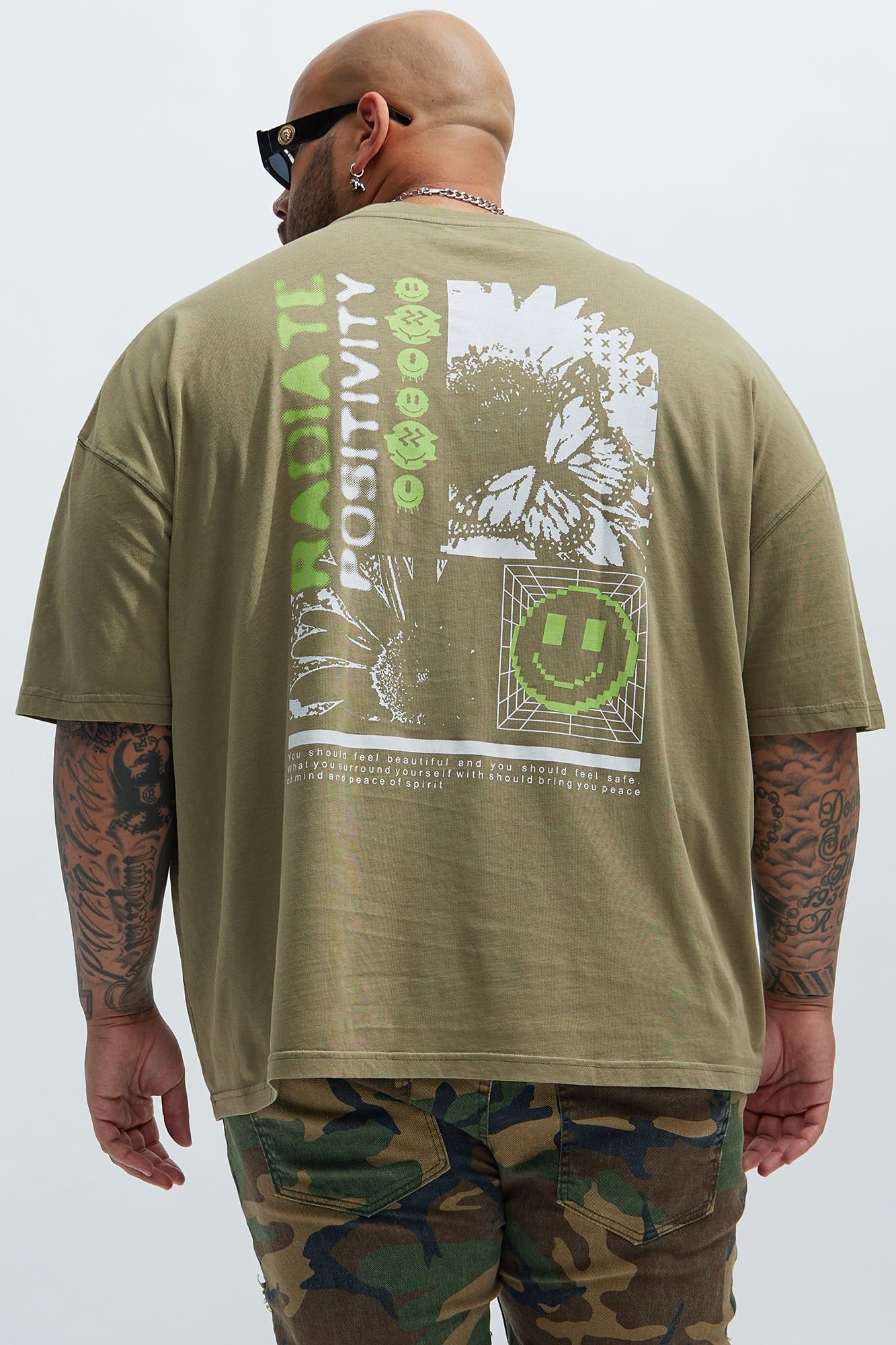 Radiant Positivity Oversize Short Sleeve Tee - Olive sold by Fashion Nova product image thumbnail 5