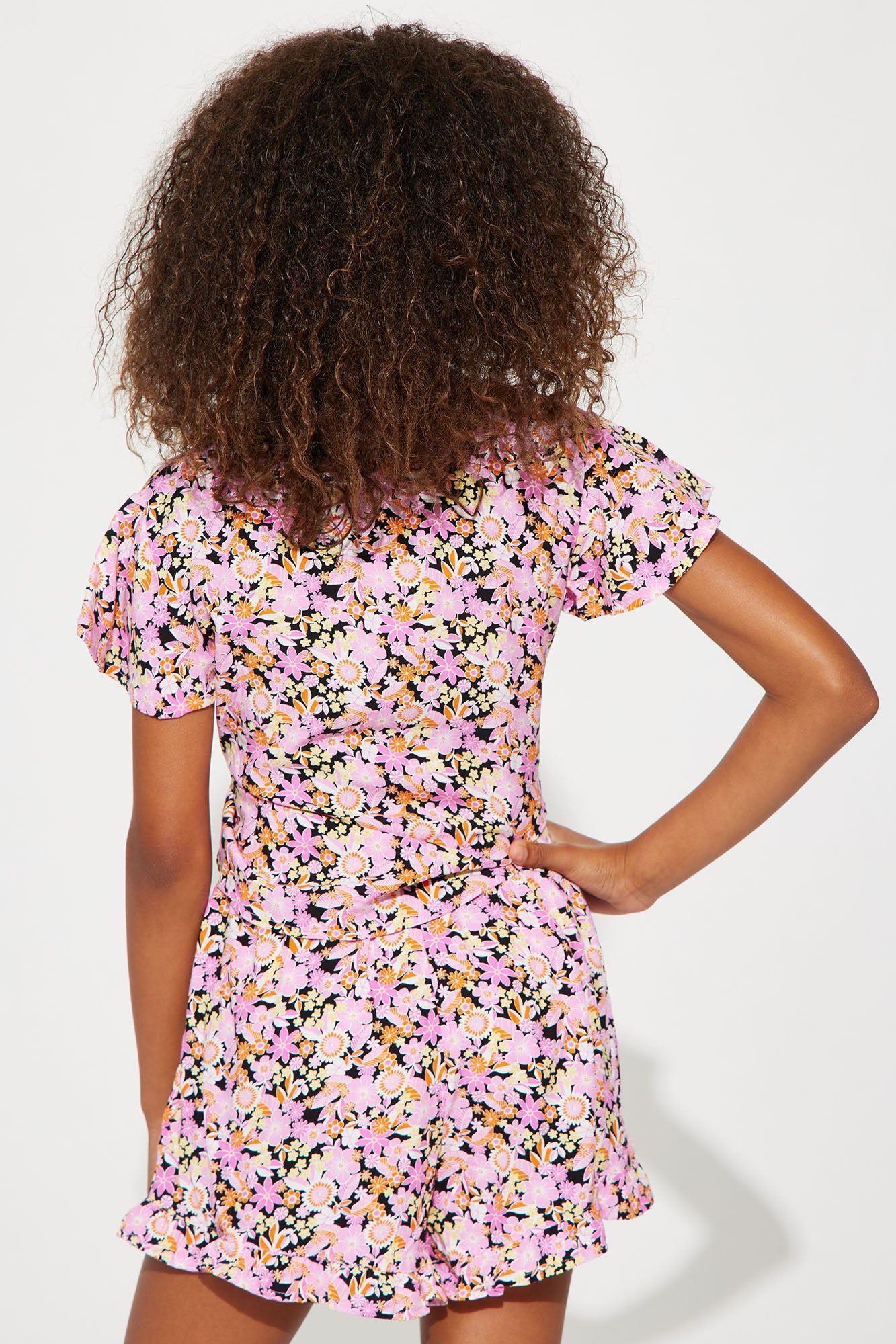 Mini Floral Challis Tie Front Short Set - Pink sold by Fashion Nova product image thumbnail 3