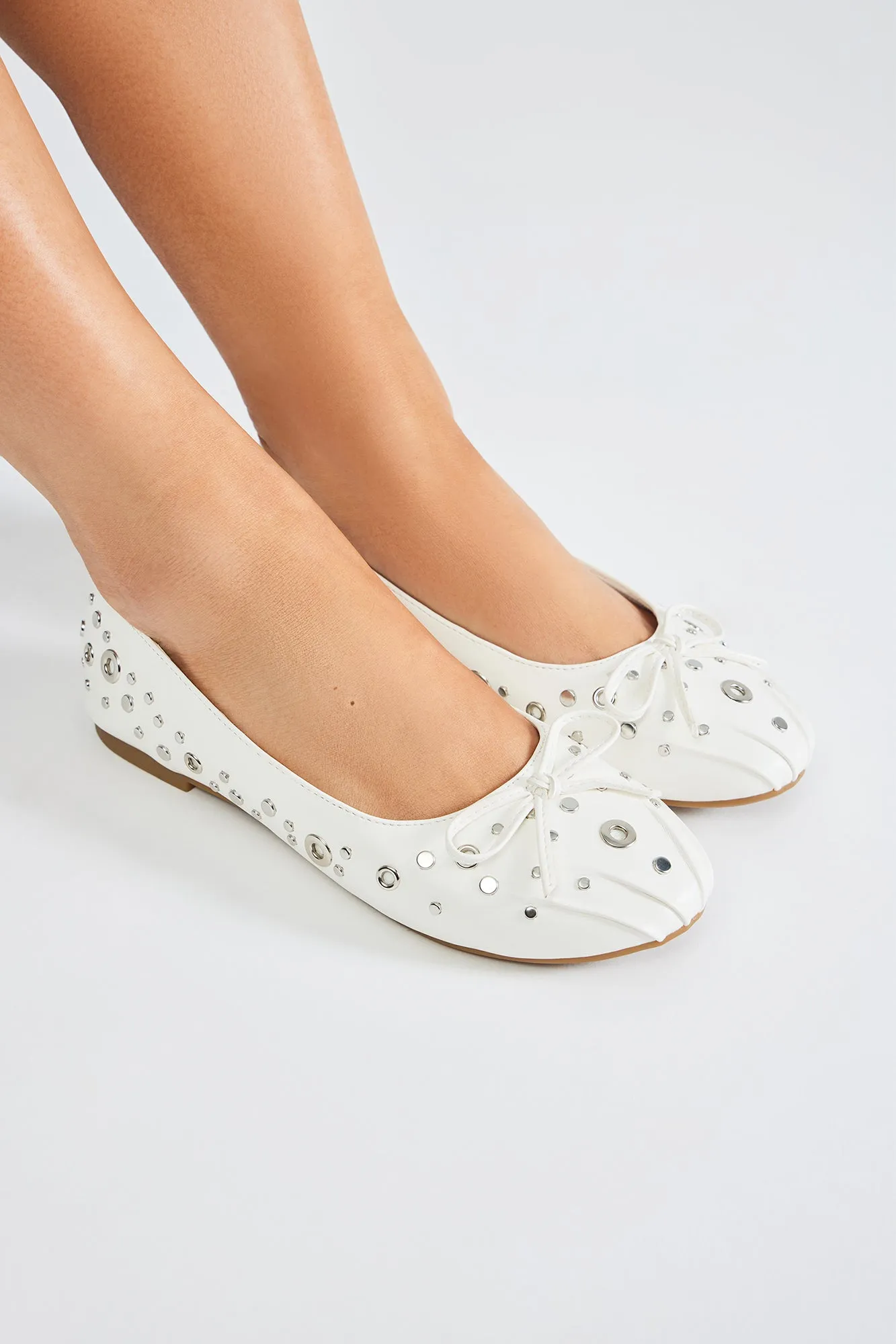 So In Love Grommet Flats - White sold by Fashion Nova product image thumbnail 2