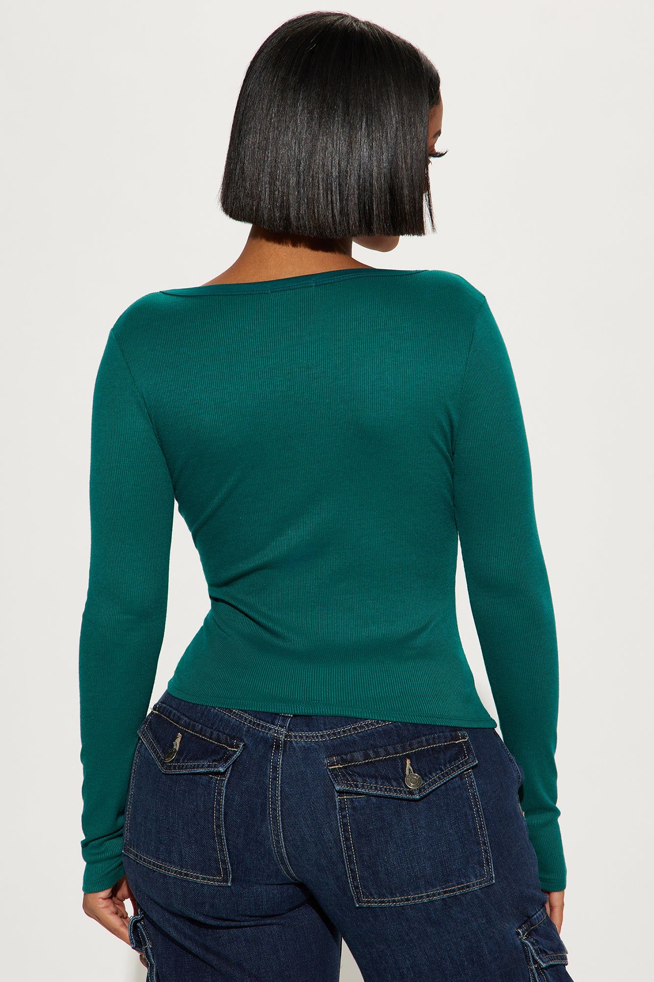 Dawn Ribbed Long Sleeve Top - Hunter sold by Fashion Nova product image thumbnail 3