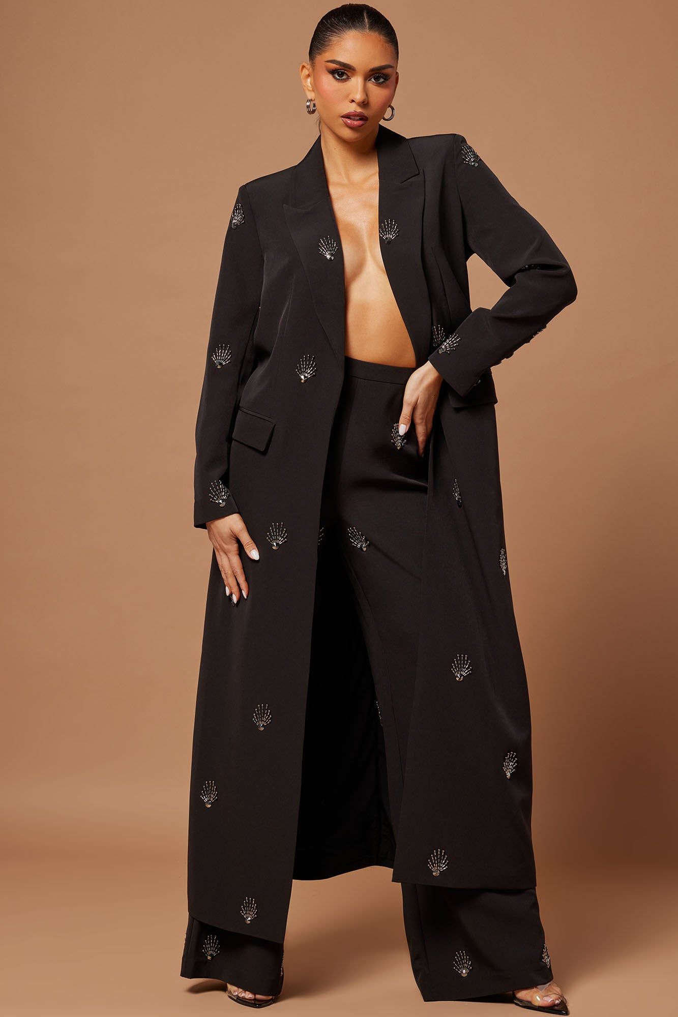 Natalia Embellished Pants - Black sold by Fashion Nova