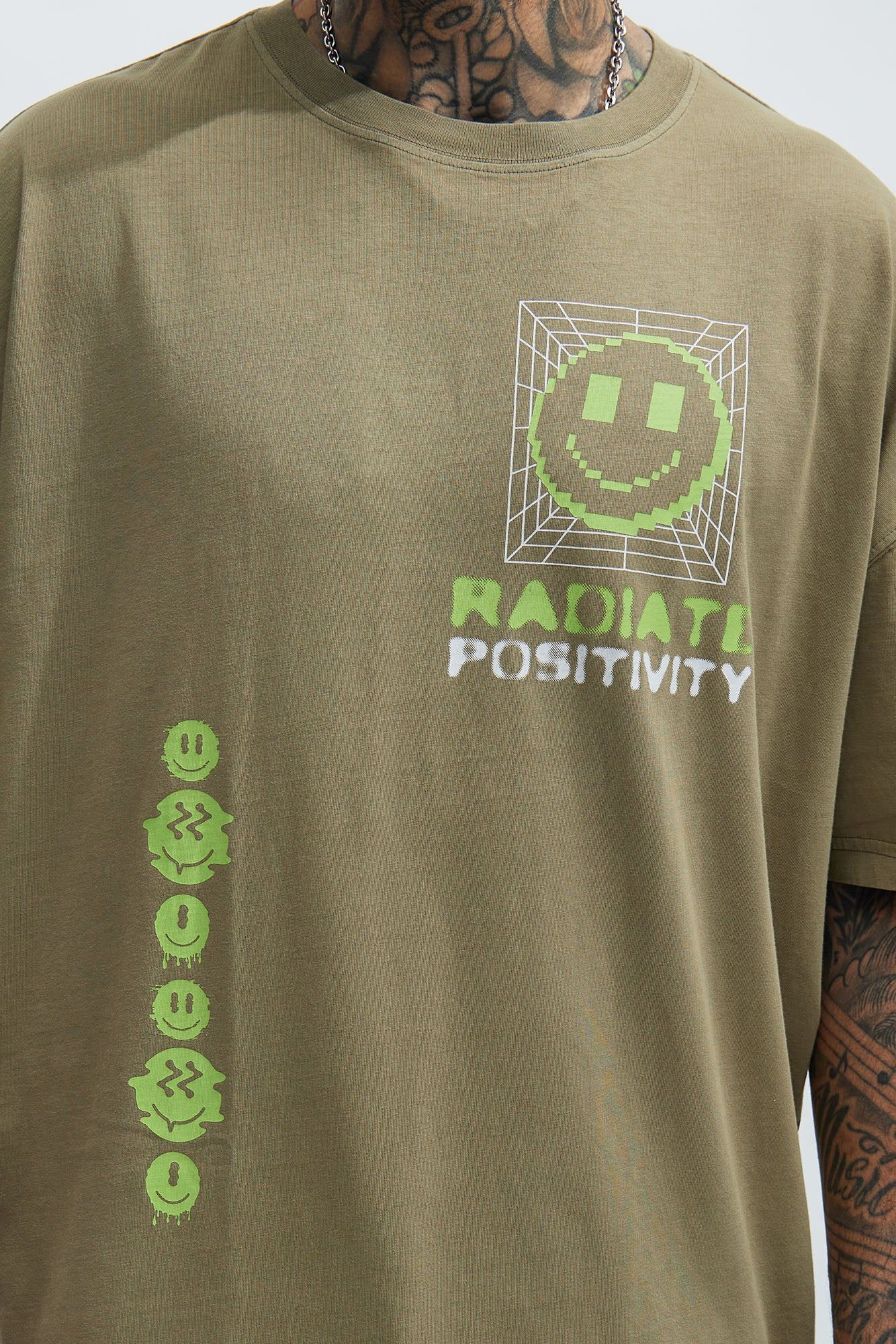 Radiant Positivity Oversize Short Sleeve Tee - Olive sold by Fashion Nova product image thumbnail 3