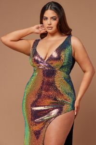Aminah Sequin Maxi Dress - Bronze sold by Fashion Nova