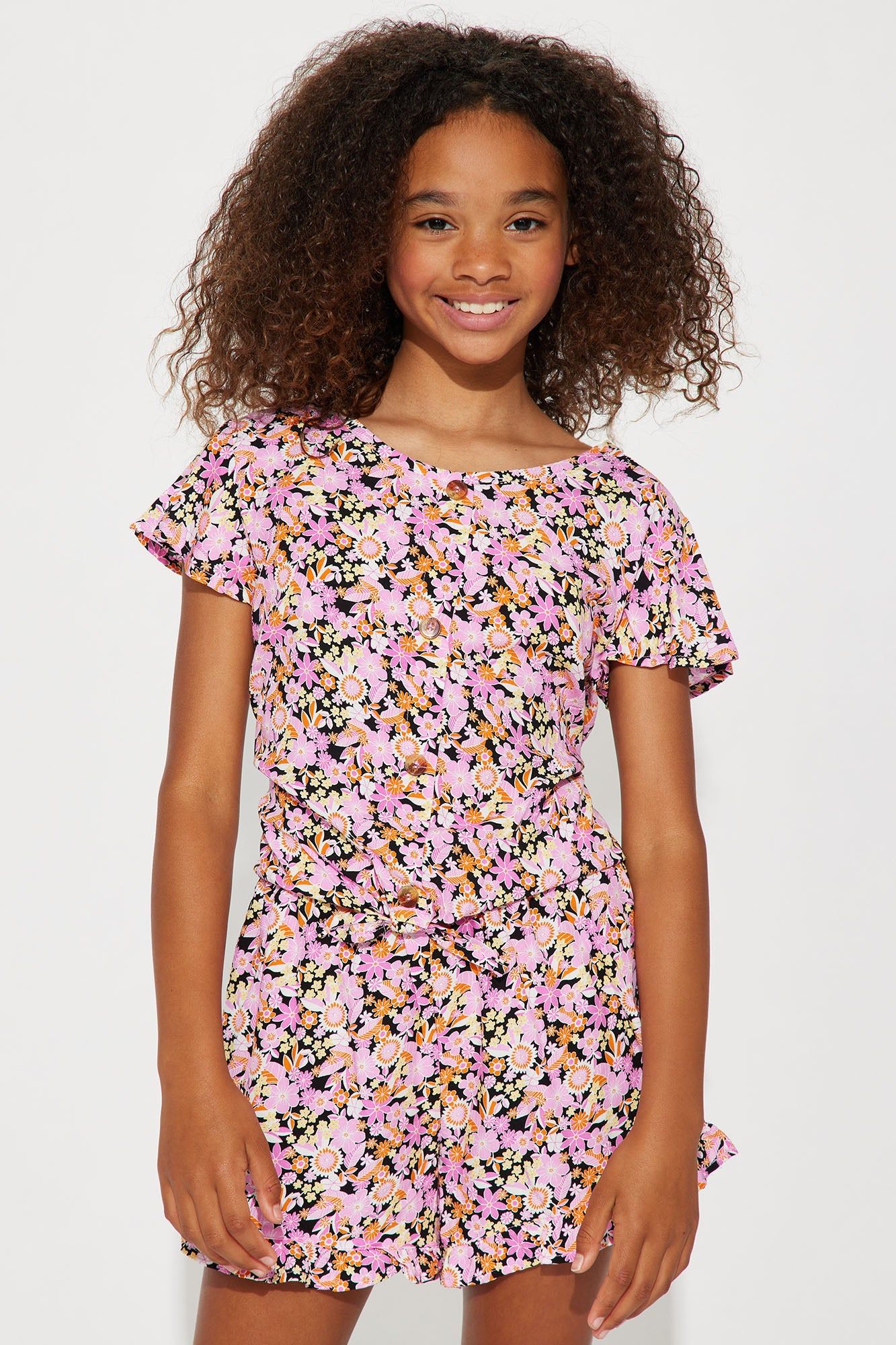 Mini Floral Challis Tie Front Short Set - Pink sold by Fashion Nova product image thumbnail 2