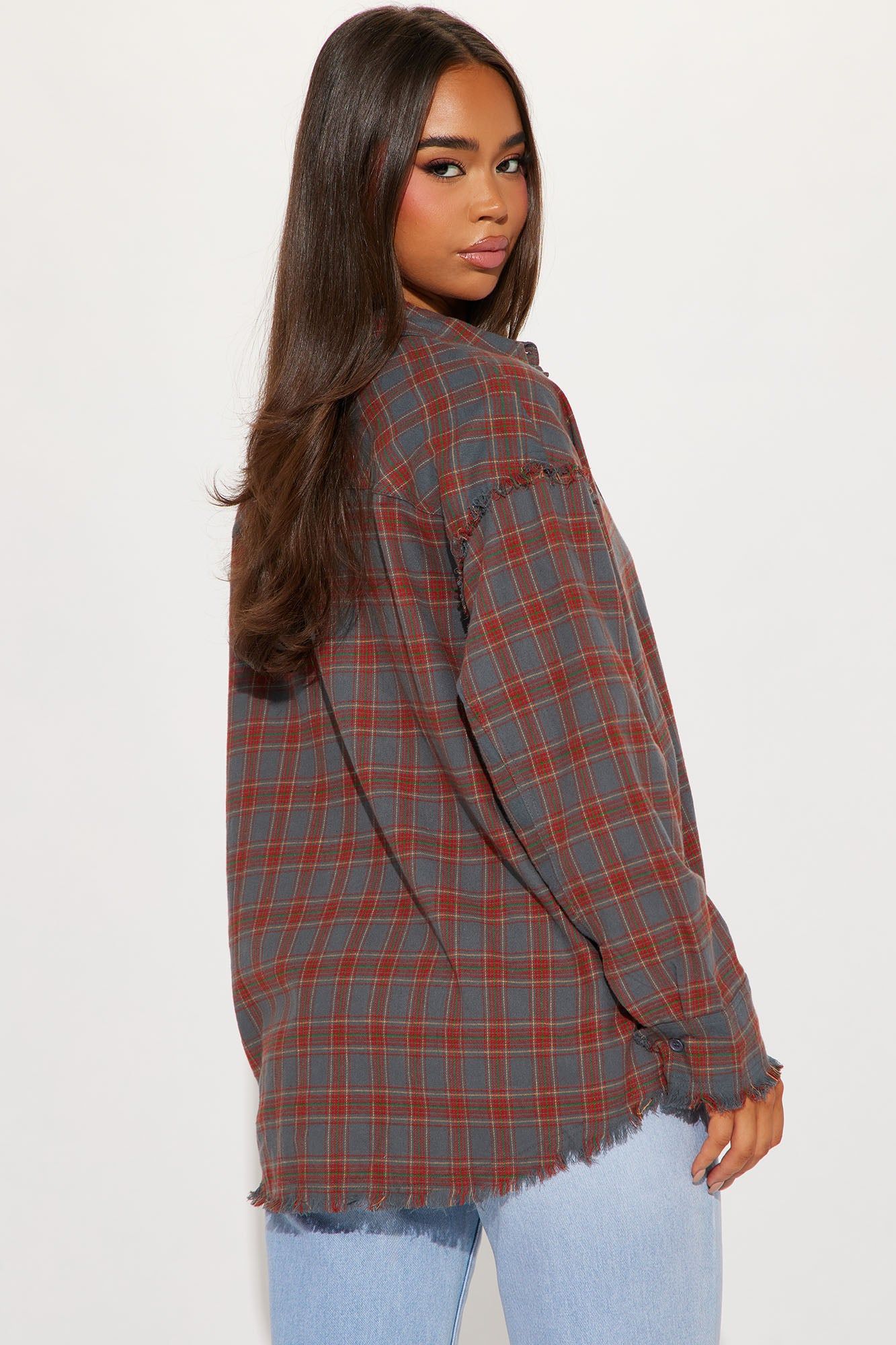 Western Mood Plaid Shirt - Grey/combo sold by Fashion Nova product image thumbnail 3