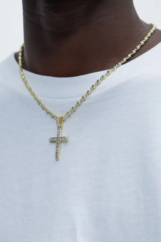 Glory Days Iced Out Necklace - Gold sold by Fashion Nova