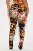 Chains For Vacay Printed Stacked Pant - Orange/combo sold by Fashion Nova