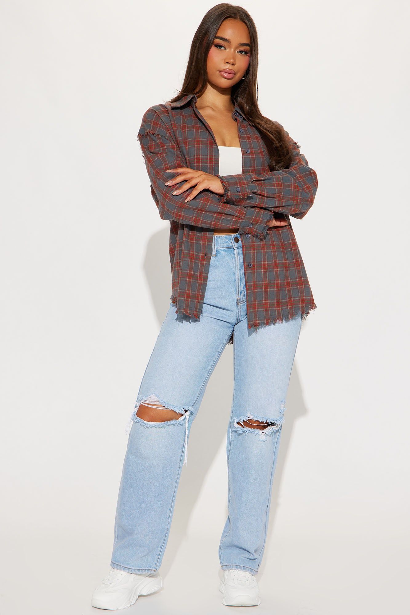 Western Mood Plaid Shirt - Grey/combo sold by Fashion Nova product image thumbnail 2