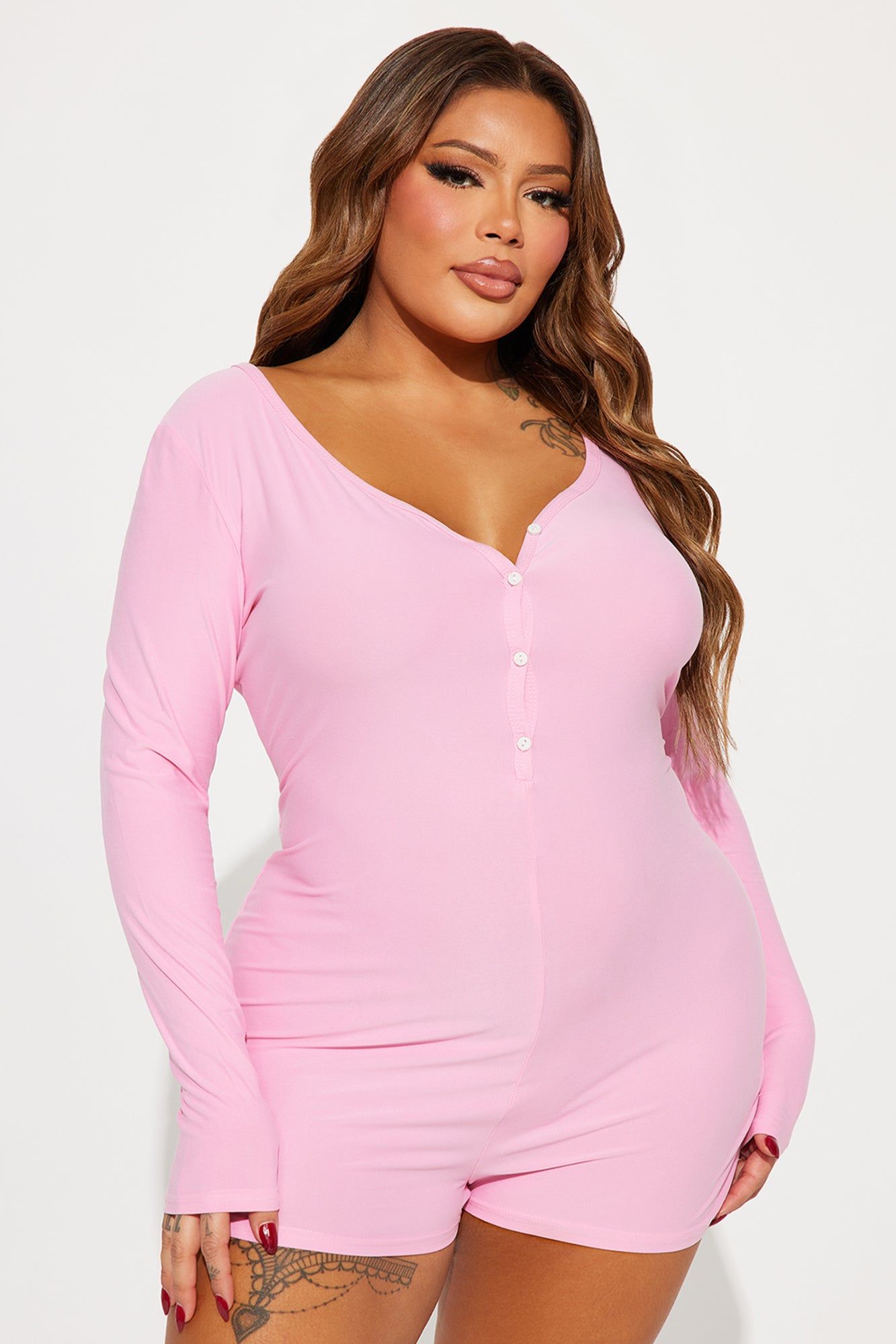 Girl Mama Long Sleeve PJ Romper Onesie - Pink sold by Fashion Nova product image thumbnail 4