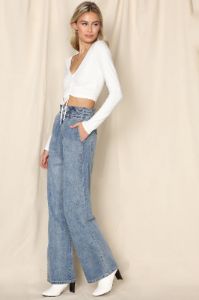 Samaera Straight Leg Denim Pant - Denim sold by Fashion Nova