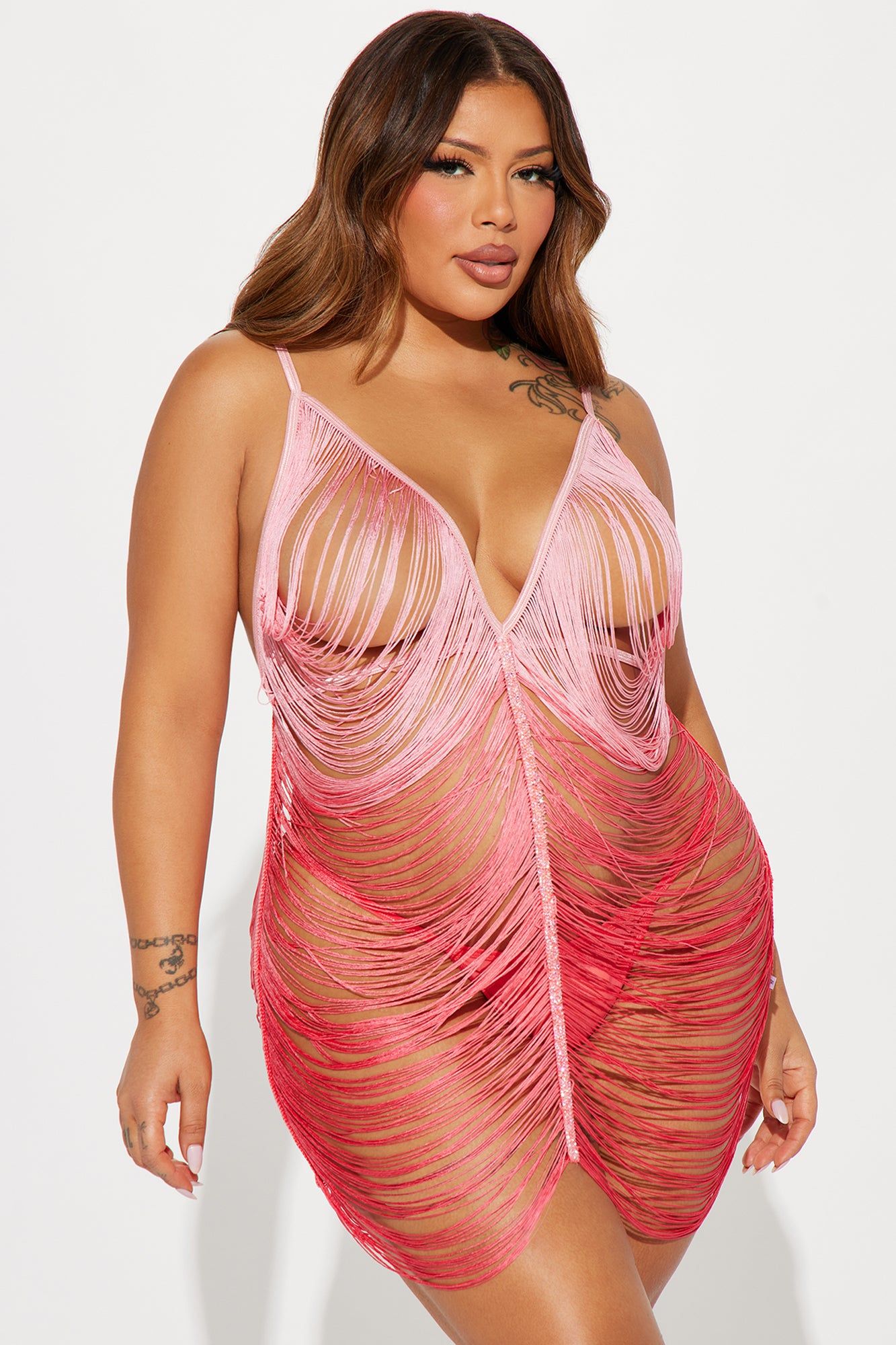 Touch My Body Fringe Chemise - Pink sold by Fashion Nova product image thumbnail 5