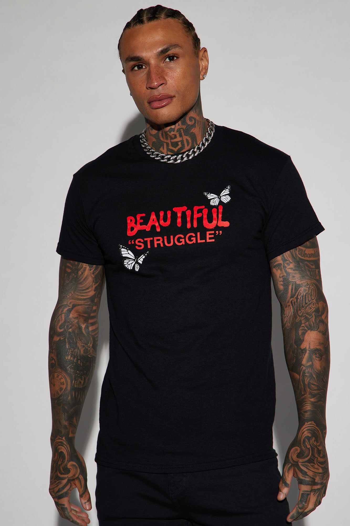 Beautiful Struggle Short Sleeve Tee - Black sold by Fashion Nova