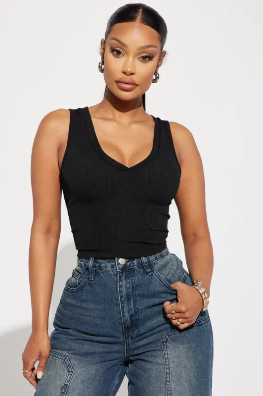Charlie Reversible Tank Top - Black sold by Fashion Nova