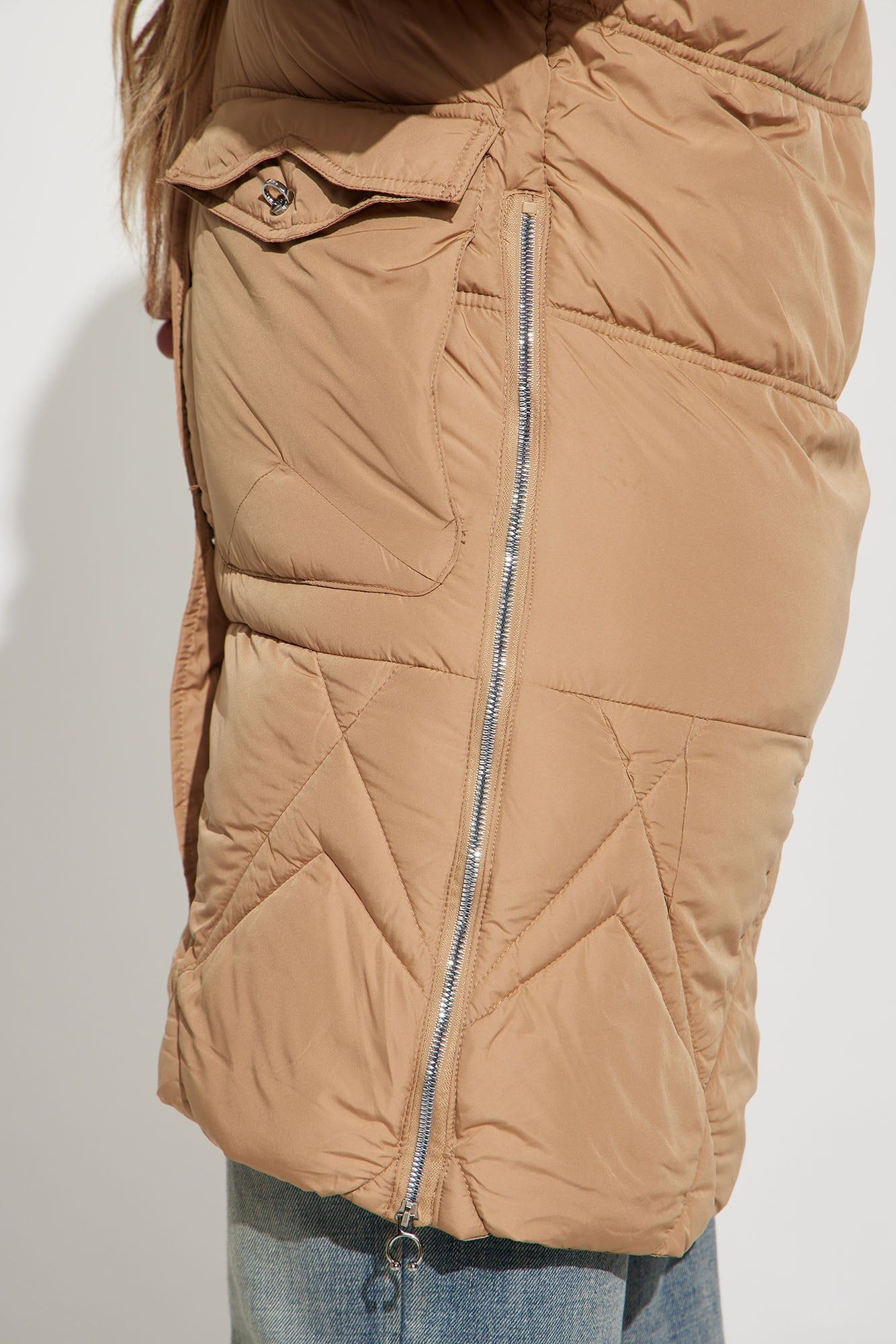 Elsa Long Puffer Jacket - Sand sold by Fashion Nova product image thumbnail 4