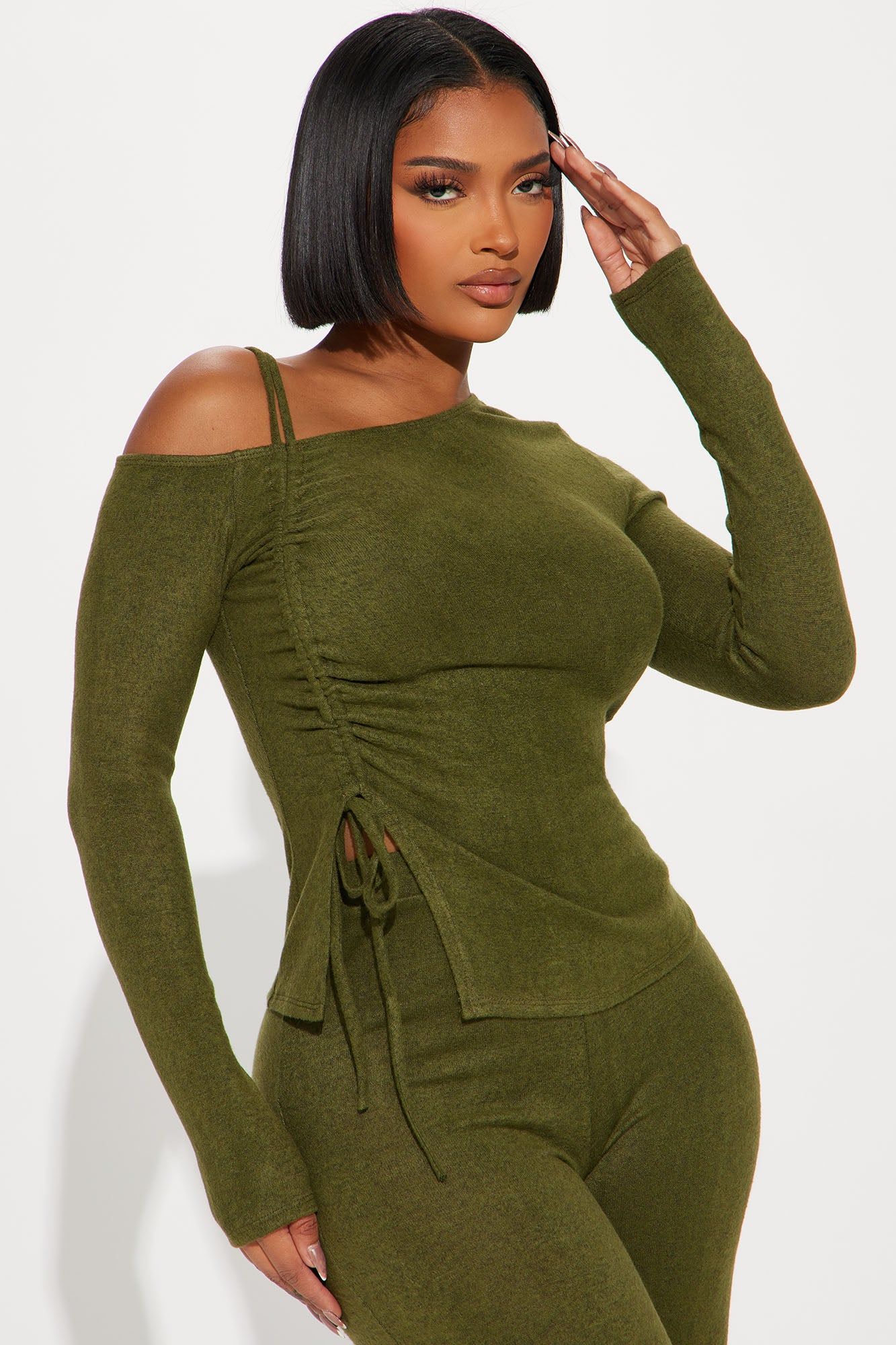 Olive Hacci Pant Set - Olive sold by Fashion Nova product image thumbnail 2