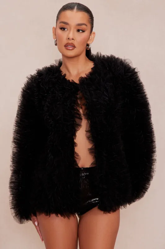 Aspen Tulle Jacket - Black sold by Fashion Nova