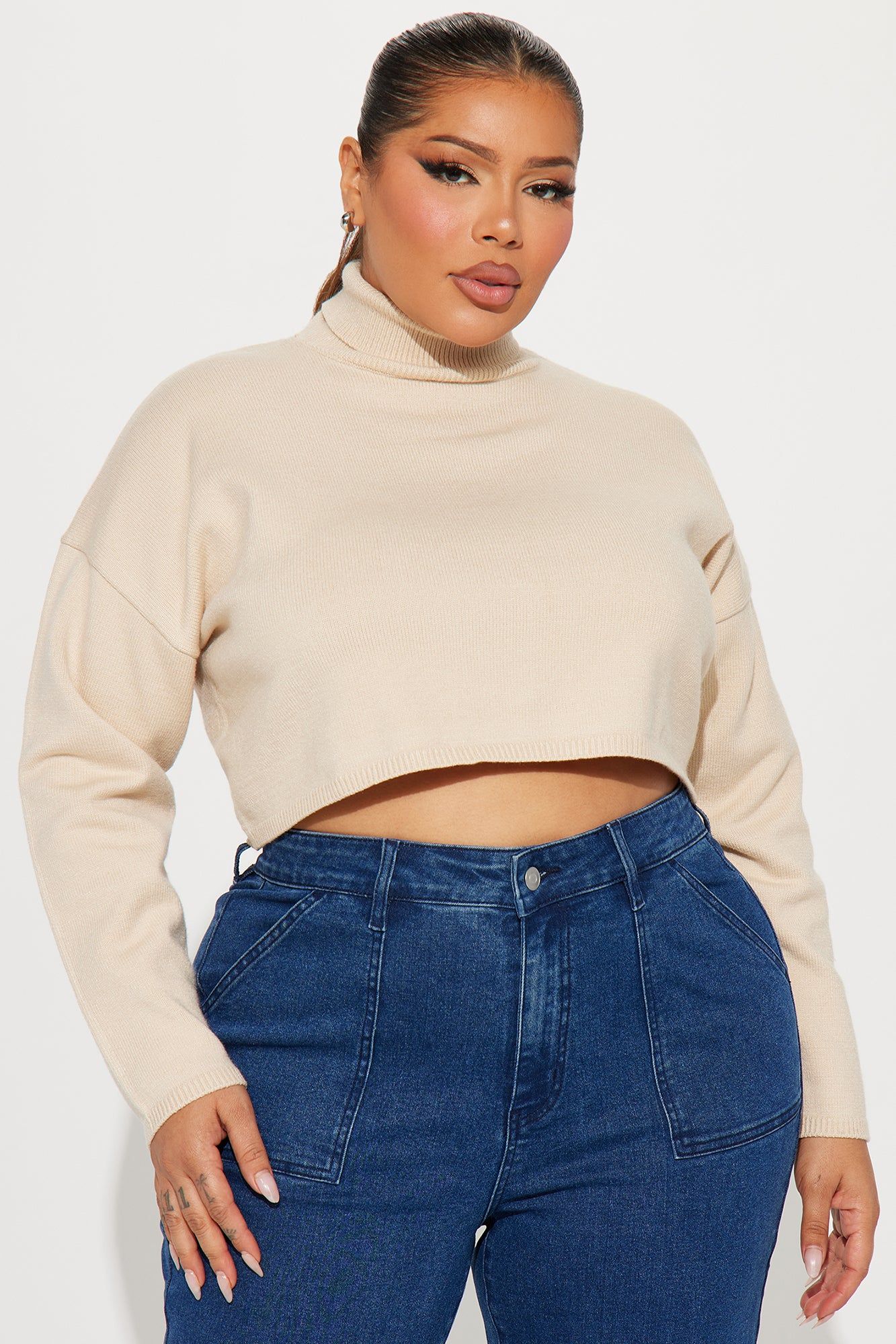 Lolani Turtleneck Sweater - Taupe sold by Fashion Nova product image thumbnail 4