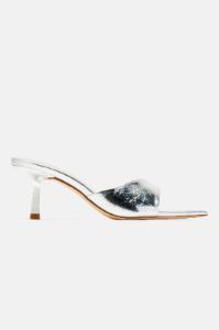 Only Have Eyes For You Heeled Mules - Silver sold by Fashion Nova