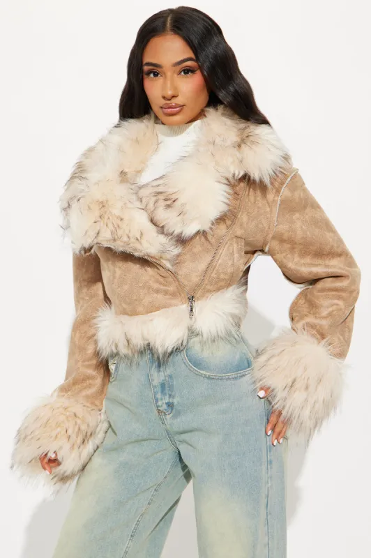 Finders Keepers Moto Jacket - Taupe sold by Fashion Nova