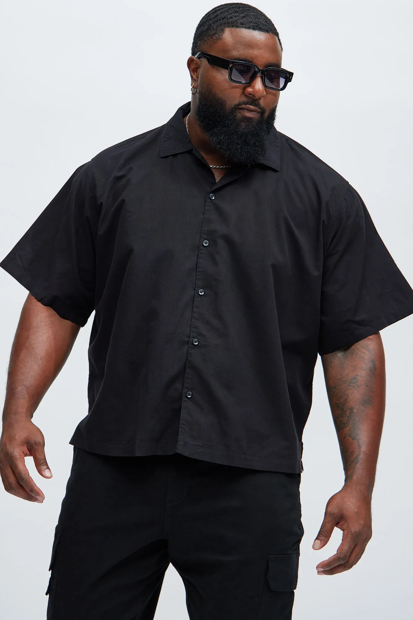 Ryland Relaxed Cuban Shirt - Black sold by Fashion Nova product image thumbnail 4