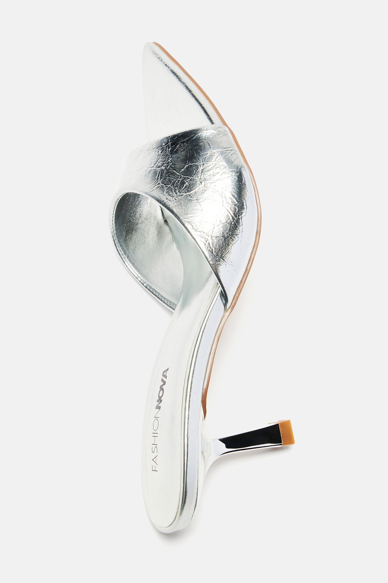 Only Have Eyes For You Heeled Mules - Silver sold by Fashion Nova