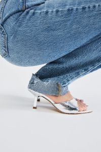 Only Have Eyes For You Heeled Mules - Silver sold by Fashion Nova