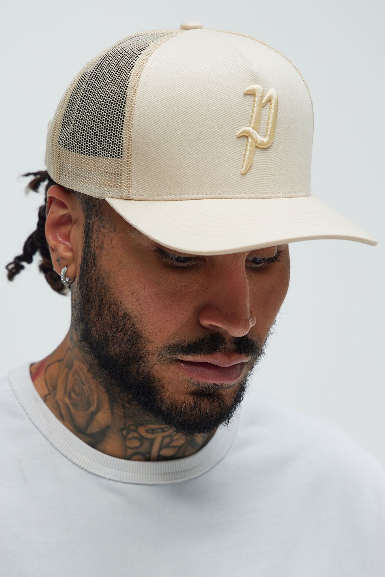 Pittsburgh Twill Trucker Hat - Stone sold by Fashion Nova