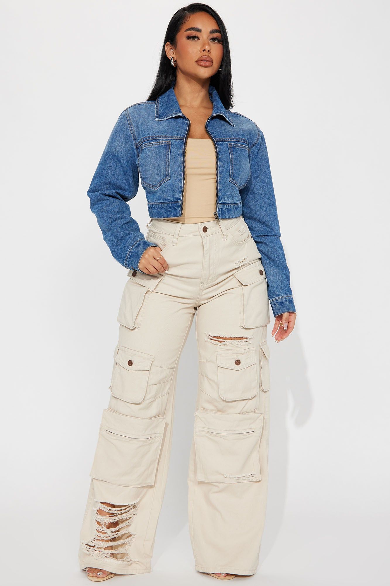 Out Of Town Denim Jacket - Medium Wash sold by Fashion Nova product image thumbnail 2