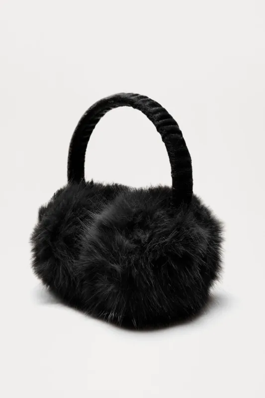 Fur Brings The Fun Earmuffs - Black sold by Fashion Nova