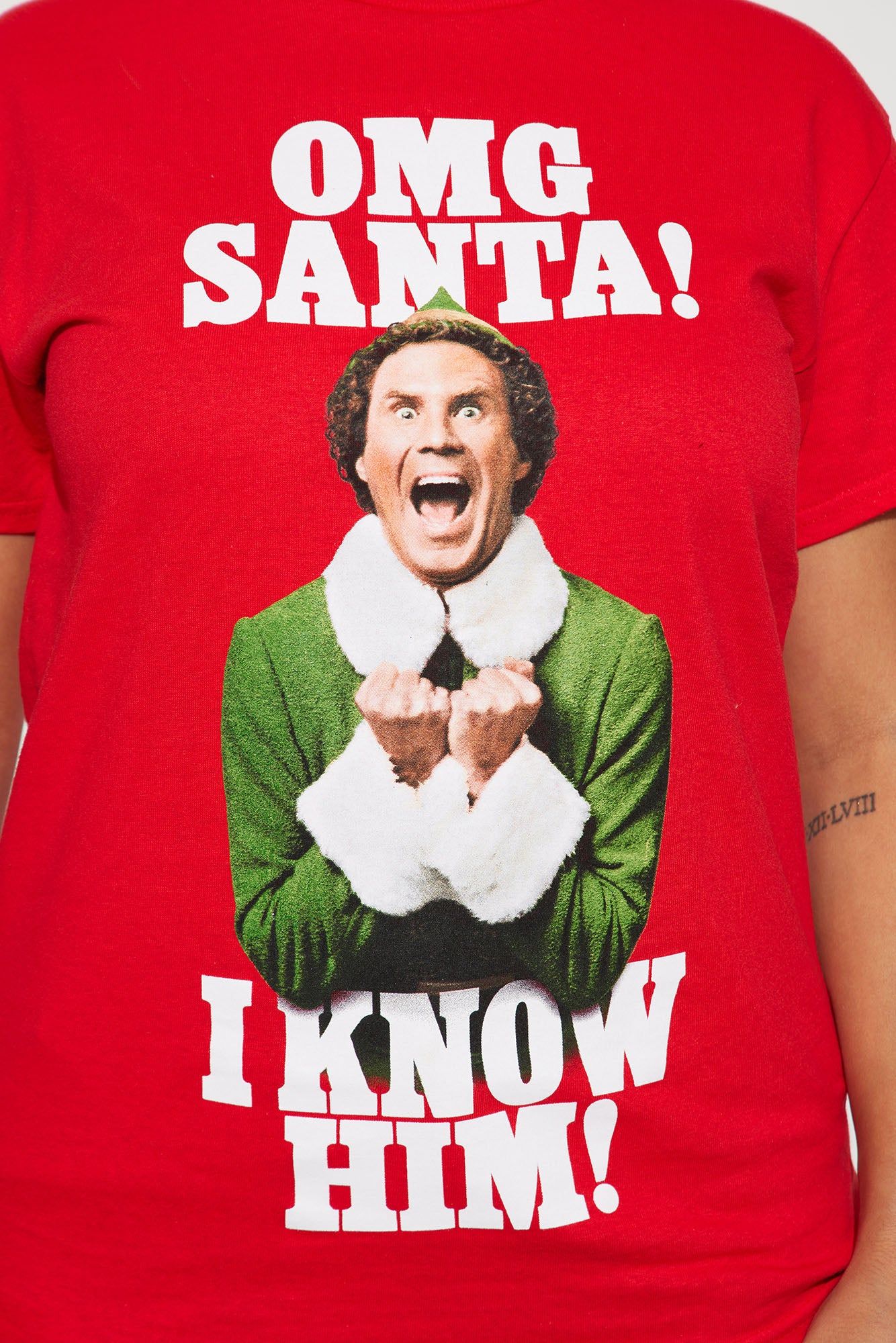 OMG Santa Elf Graphic Tee - Red sold by Fashion Nova product image thumbnail 3