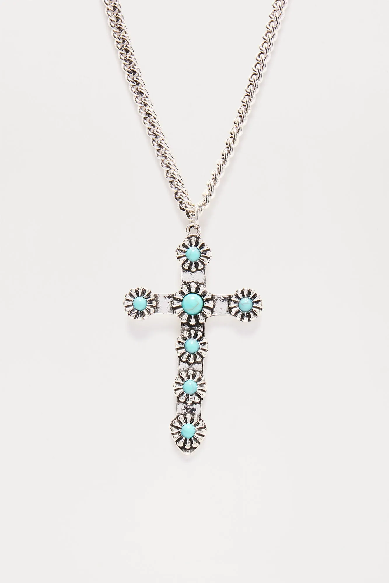 Turquoise Cross Necklace - Turquoise/combo sold by Fashion Nova product image thumbnail 3