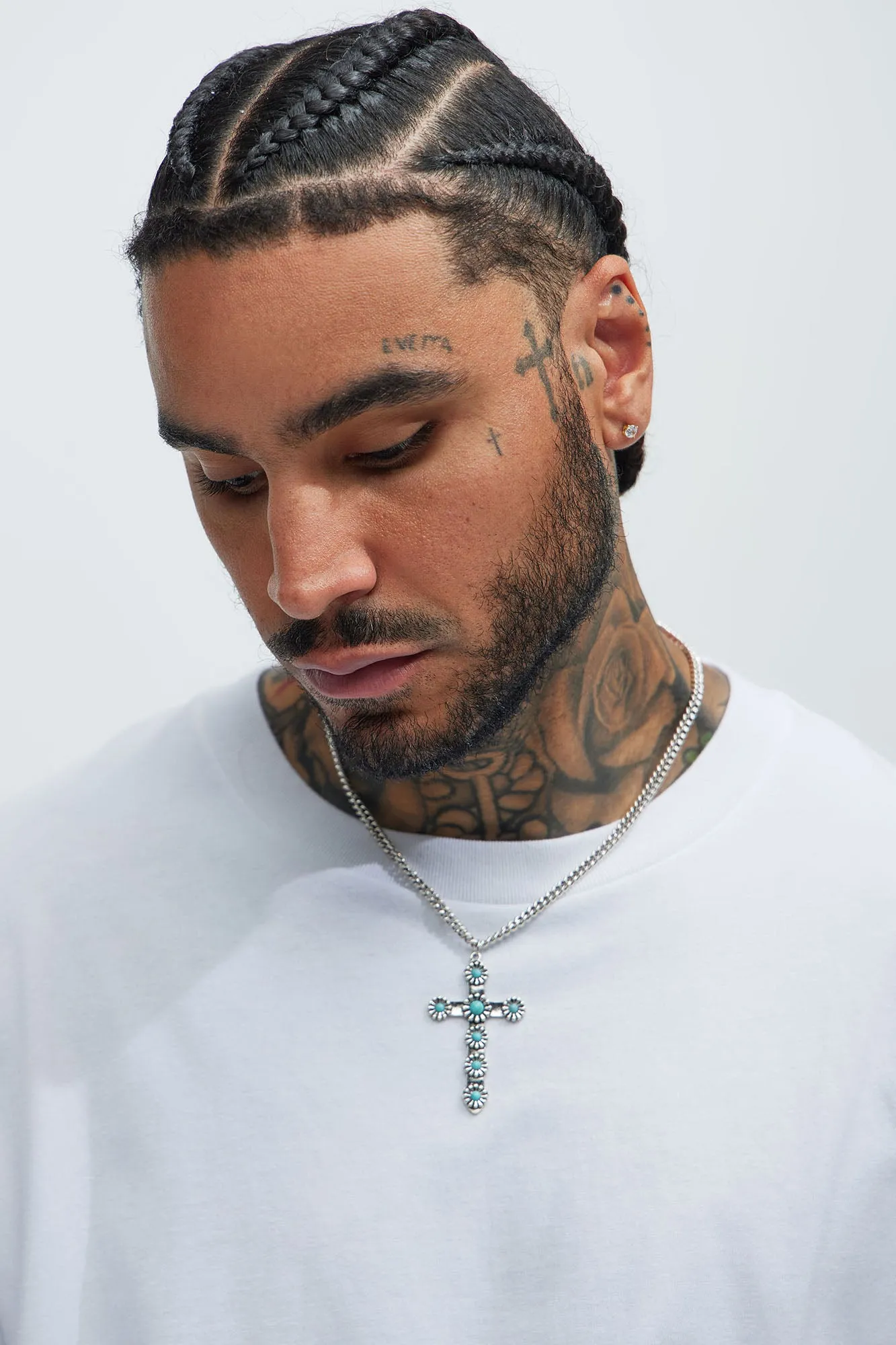 Turquoise Cross Necklace - Turquoise/combo sold by Fashion Nova product image thumbnail 2