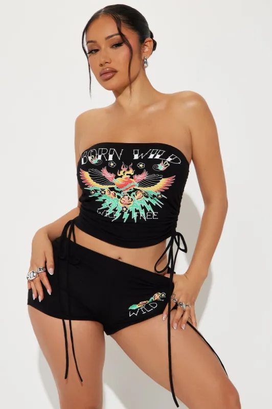 Heart On Fire Tube Top - Black sold by Fashion Nova