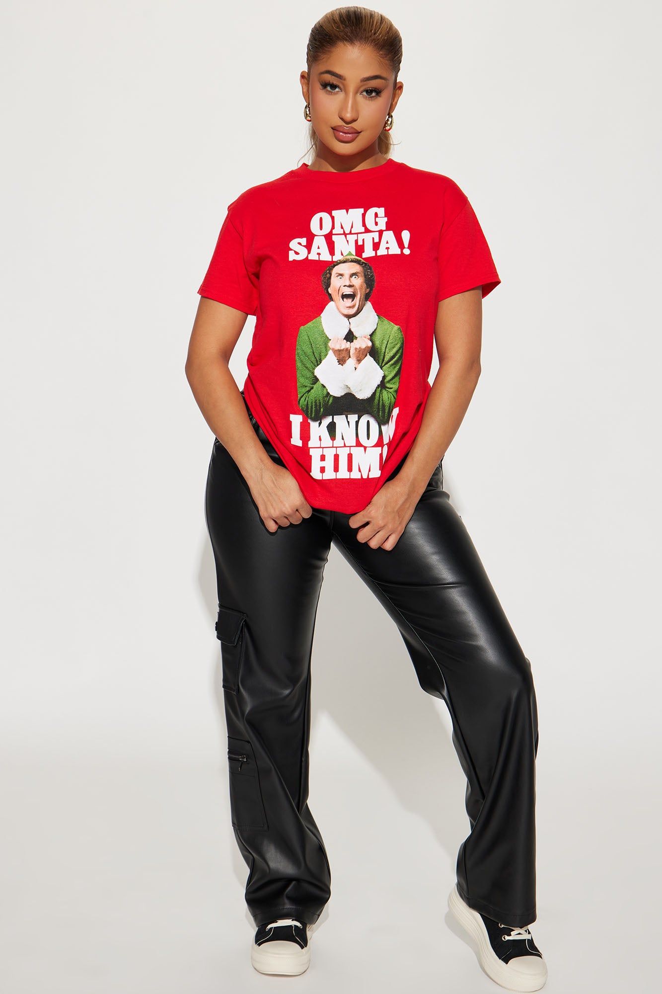 OMG Santa Elf Graphic Tee - Red sold by Fashion Nova product image thumbnail 2