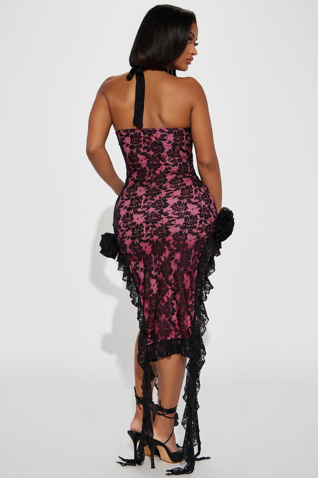 Sweet Romance Lace Midi Dress - Hot Pink/combo sold by Fashion Nova product image thumbnail 5