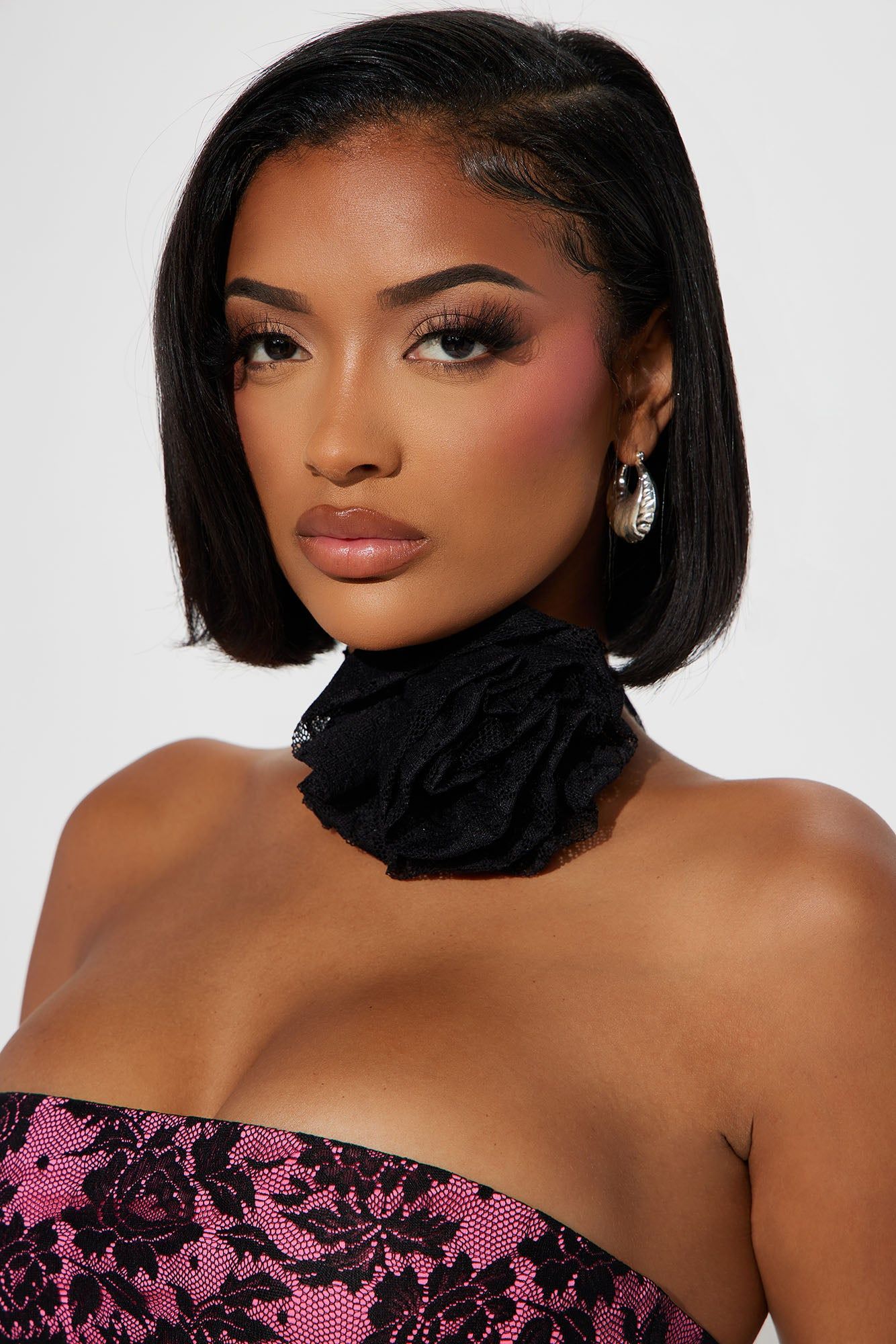 Sweet Romance Lace Midi Dress - Hot Pink/combo sold by Fashion Nova product image thumbnail 4