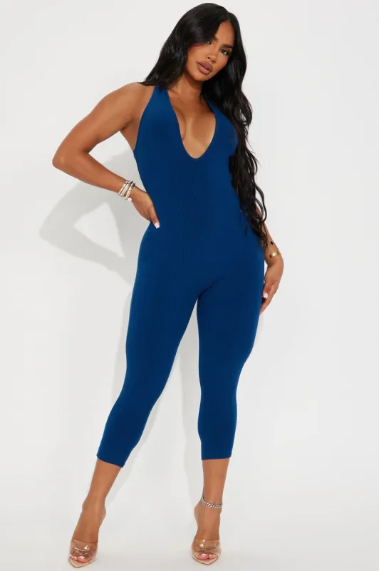 Taytum Snatched Capri Jumpsuit - Navy sold by Fashion Nova